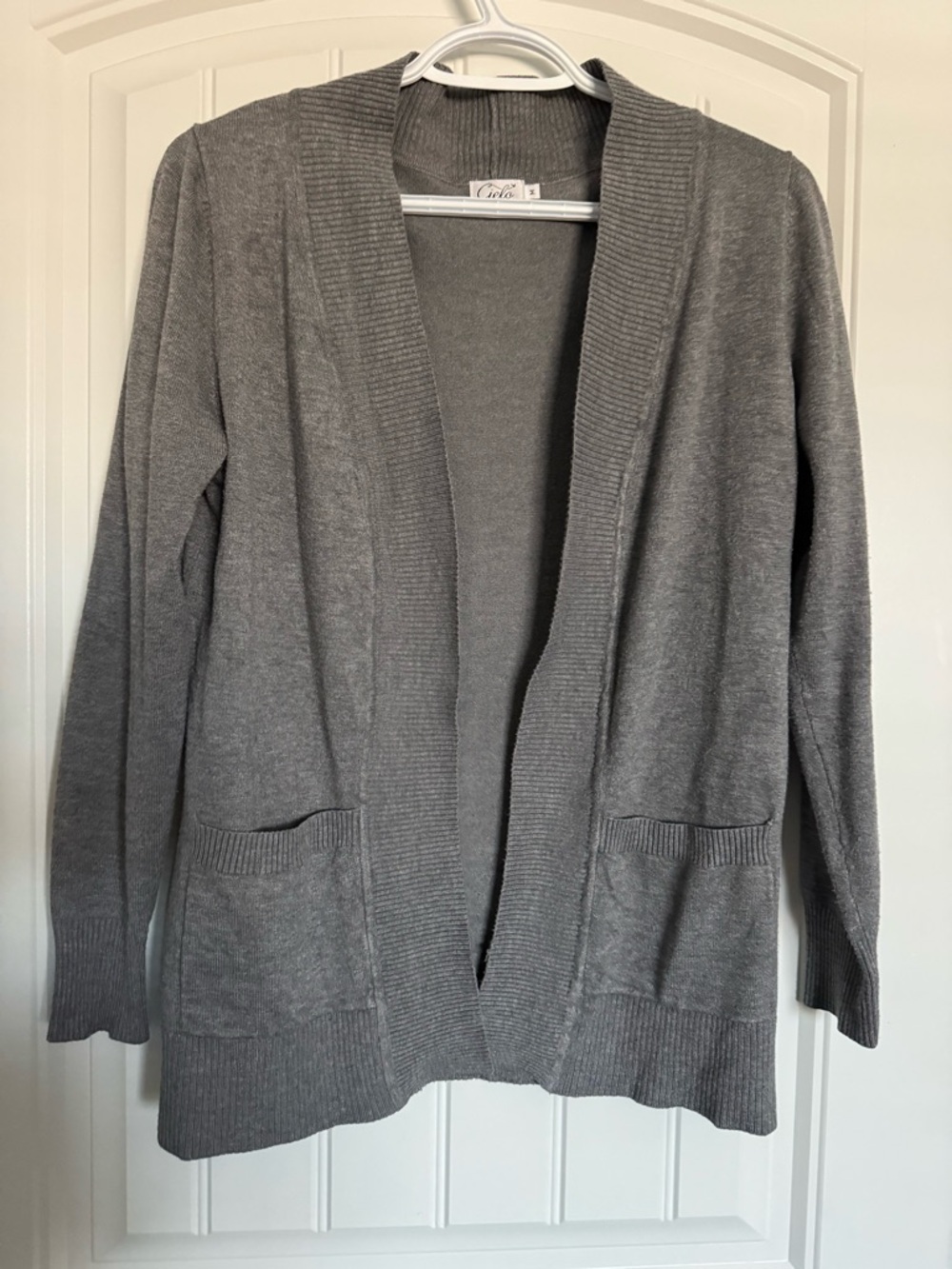 Lightweight Open-Front Gray Cardigan